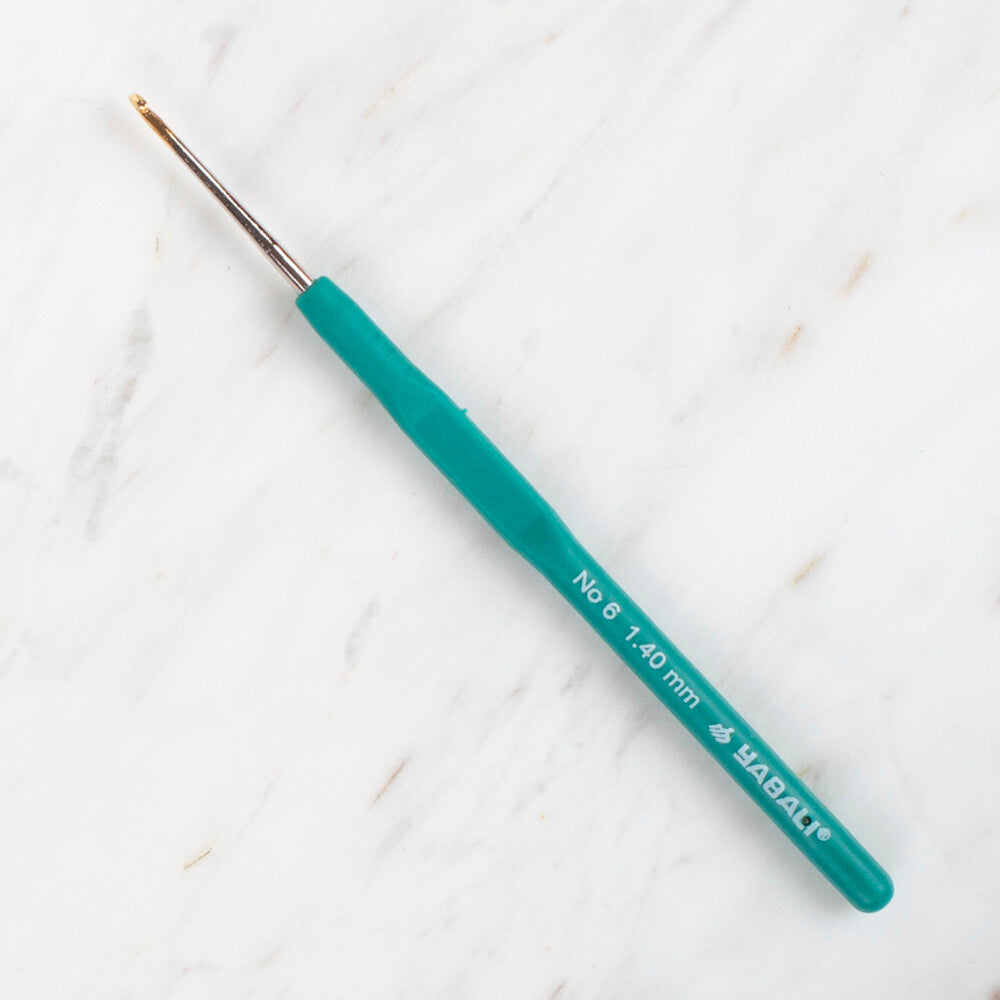 Yabalı Altın Uçlu Elastik Saplı Yeşil Dantel Tığ No. 6 1.40mm